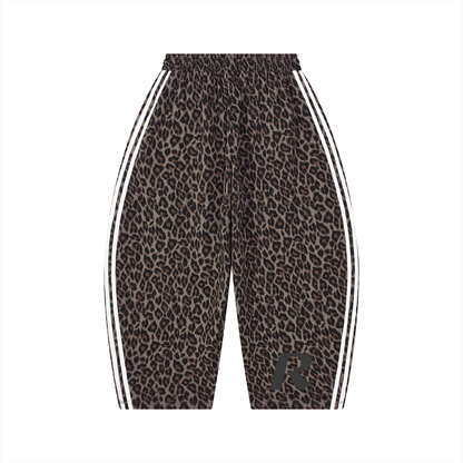 Unisex Leopard Barrel Leg Sweatpants