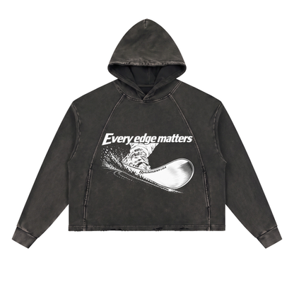 Vintage Washed Frayed-Hem Hoodie